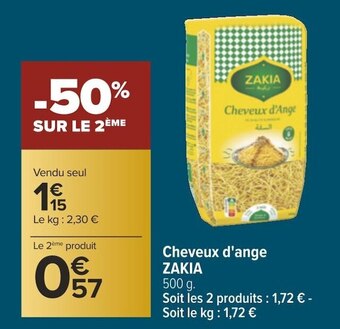 Carrefour Zakia cheveux d'ange offre