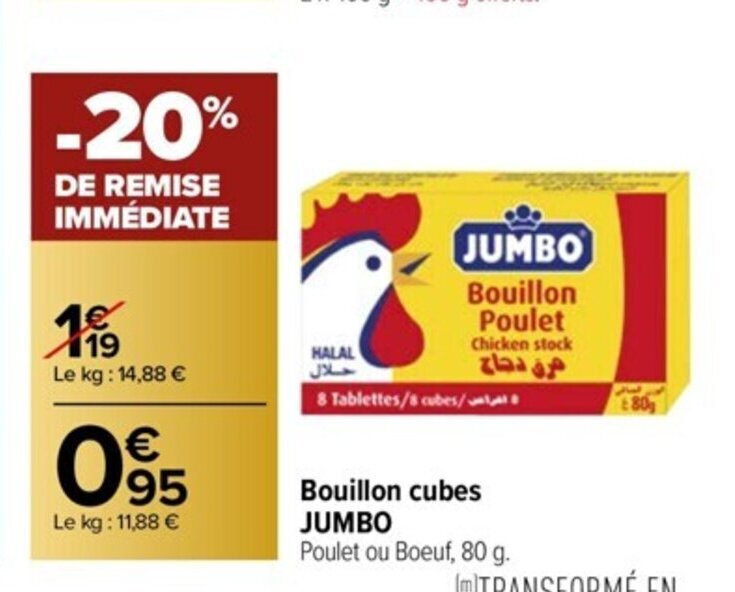 Promo Bouillon cubes JUMBO chez Carrefour