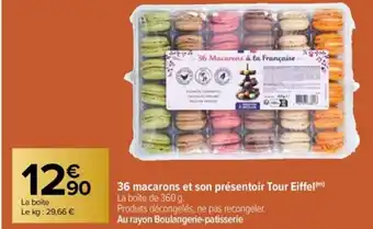 Carrefour 36 macarons et son présentoir Tour Eiffel (m) offre