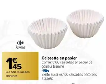 Carrefour Caissette en papier Contient 100 caissettes en papier de couleur blanche offre