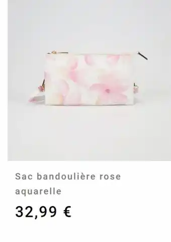 Sac badoulière rose aquarelle