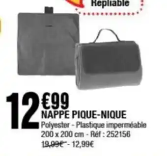 NAPPE PIQUE-NIQUE Polyester - Plastique imperméable 200 x 200 cm-Réf: 252156 19,99€-12,99€