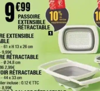 La Foir'Fouille PASSOIRE EXTENSIBLE RÉTRACTABLE offre