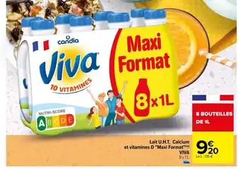 Carrefour Lait U.H.T. Calcium et vitamines D "Maxi Format"(m) offre