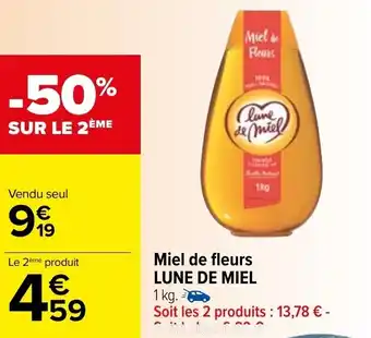 Carrefour Miel de fleurs LUNE DE MIEL offre