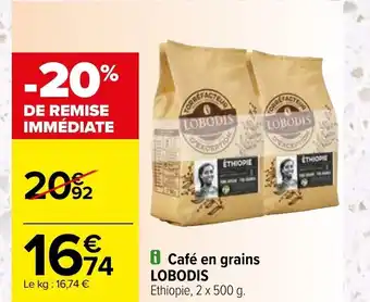 Carrefour i Café en grains LOBODIS Ethiopie, 2 x 500 g. offre