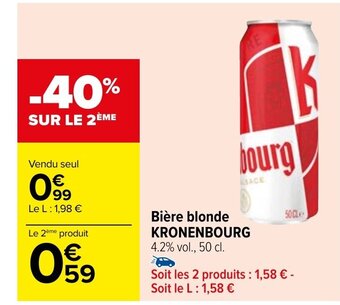 Carrefour Bière blonde KRONENBOURG offre