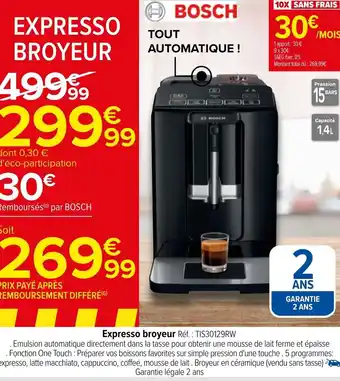 Carrefour Expresso broyeur Réf. : TIS30129RW offre
