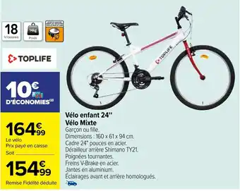 Carrefour Vélo enfant 24" Vélo Mixte offre