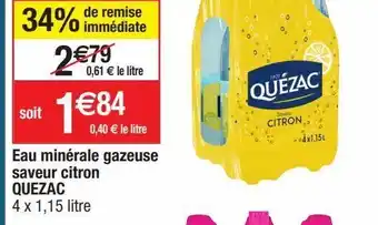Cora x Carrefour Eau minérale gazeuse saveur citron quezac offre