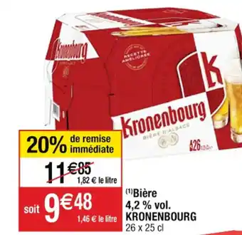 Cora x Carrefour (1)Bière 4,2 % vol. KRONENBOURG 26 x 25 cl offre