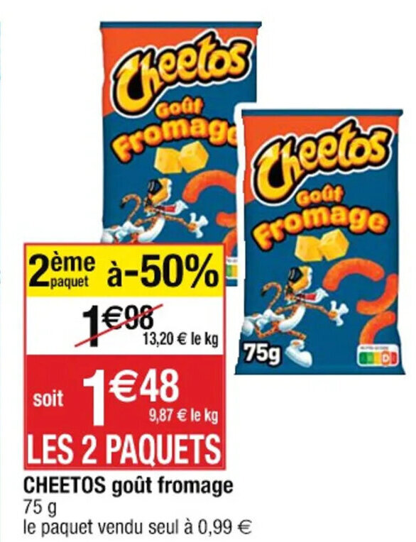 Promo CHEETOS goût fromage chez Cora