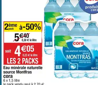 Eau minérale naturelle source Montfras cora