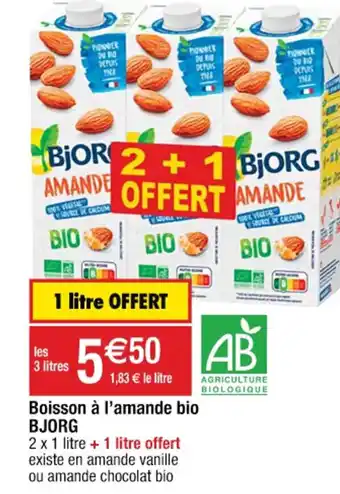 Cora x Carrefour Boisson à l'amande bio BJORG offre