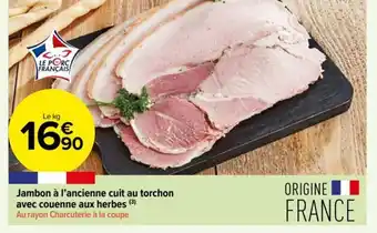 Carrefour Drive Jambon à l'ancienne cuit au torchon avec couenne aux herbes (3) offre