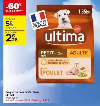 Carrefour Drive Croquettes pour petits chiens ULTIMA offre
