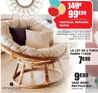 La Foir'Fouille FAUTEUIL PAPASAN ROTIN offre