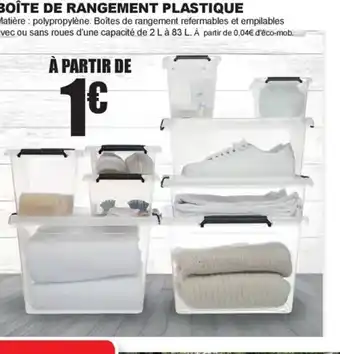 La Foir'Fouille BOÎTE DE RANGEMENT PLASTIQUE offre