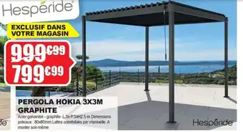 La Foir'Fouille PERGOLA HOKIA 3X3M GRAPHITE offre