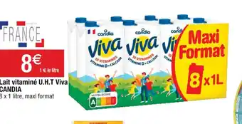 Cora x Carrefour Lait vitaminé U.H.T Viva CANDIA offre
