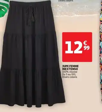Auchan JUPE FEMME INEXTENSO 100% viscose Du S au XXL Divers coloris offre