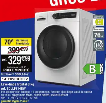 Cora x Carrefour Lave-linge frontal 8 kg offre