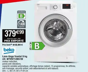 Cora x Carrefour Lave-linge frontal 9 kg offre