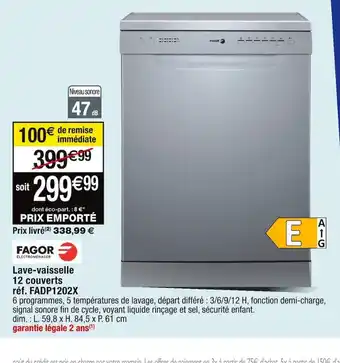 Cora x Carrefour Lave-vaisselle 12 couverts offre