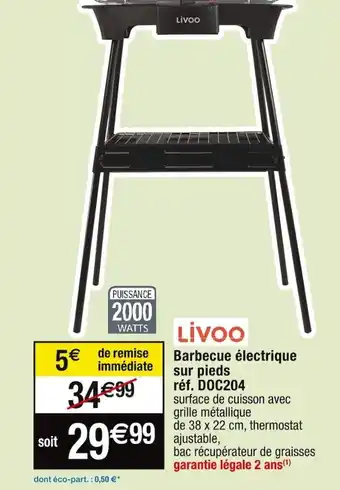 Cora x Carrefour Barbecue électrique sur pieds offre