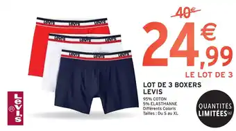 Intermarché Levis lot de 3 boxers offre