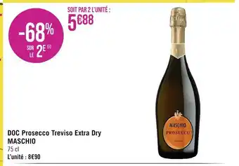 Casino Supermarchés Maschio doc prosecco treviso extra dry offre