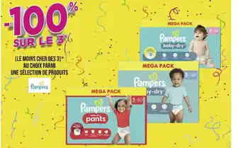 Casino Supermarchés Pampers -100% sur le 3e au choix parmi une sélection de produits pampers offre