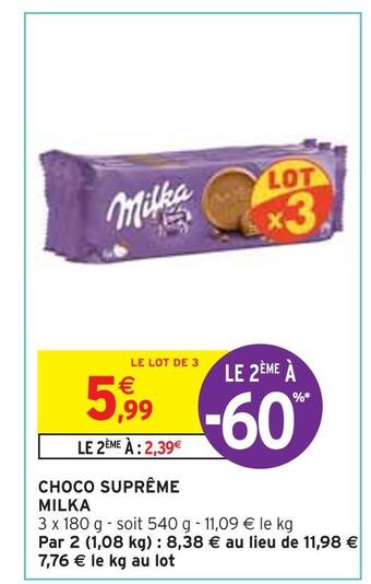 Intermarché Milka choco suprême offre