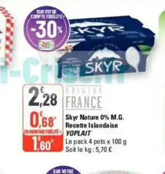 G20 SKYR Recette Islandaise offre