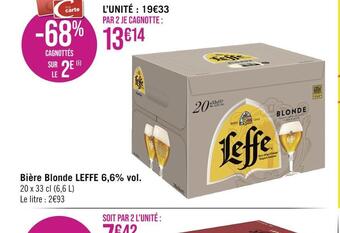 Casino Supermarchés Leffe bière blonde 6,6% vol. offre