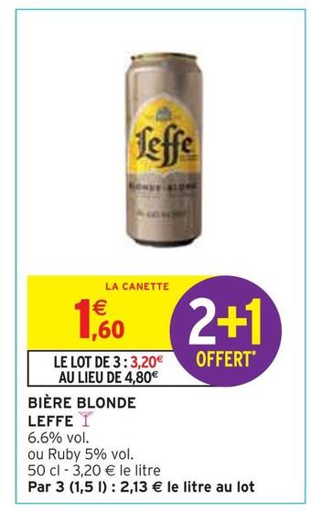Intermarché Leffe bière blonde offre