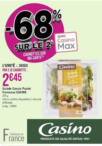 Casino Supermarchés Casino salade caesar poulet parmesan offre