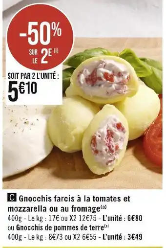Casino Supermarchés Gnocchis farcis à la tomates et mozzarella ou au fromage offre