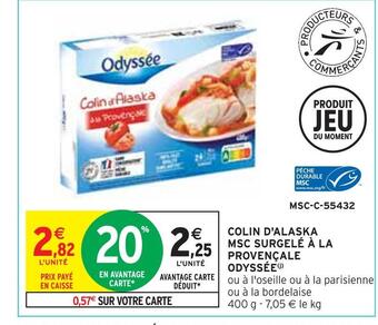 Odyssée colin d'alaska msc surgelé à la provençale