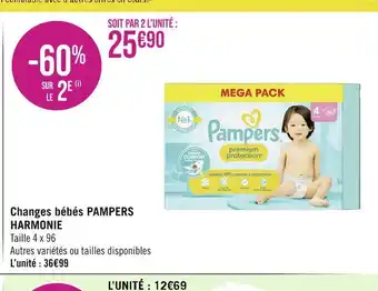 Casino Supermarchés Pampers harmonie changes bébés offre