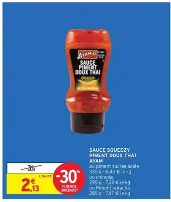 Intermarché Ayam sauce squeezy piment doux thaï offre