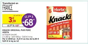 Intermarché Herta knacki original pur porc offre