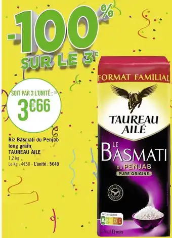 Casino Supermarchés Taureau aile riz basmati du penjab long grain offre