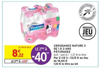 Intermarché Pâturages croissance nature 3 de 1 à 3 ans offre