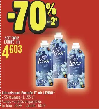 Casino Supermarchés Lenor adoucissant envolée d’ air * offre