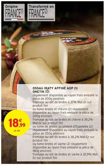 Intermarché Onetik ossau iraty affiné aop offre