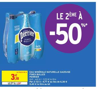 Intermarché Perrier eau minérale naturelle gazeuse fines bulles offre
