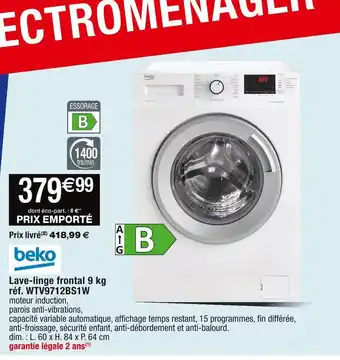 Cora x Carrefour Beko lave-linge frontal 9 kg offre