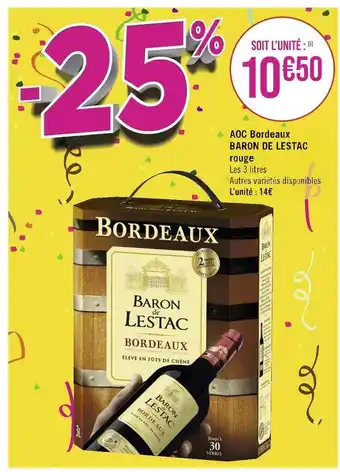 Baron de lestac aoc bordeaux rouge