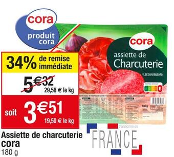 Cora x Carrefour Cora assiette de charcuterie offre